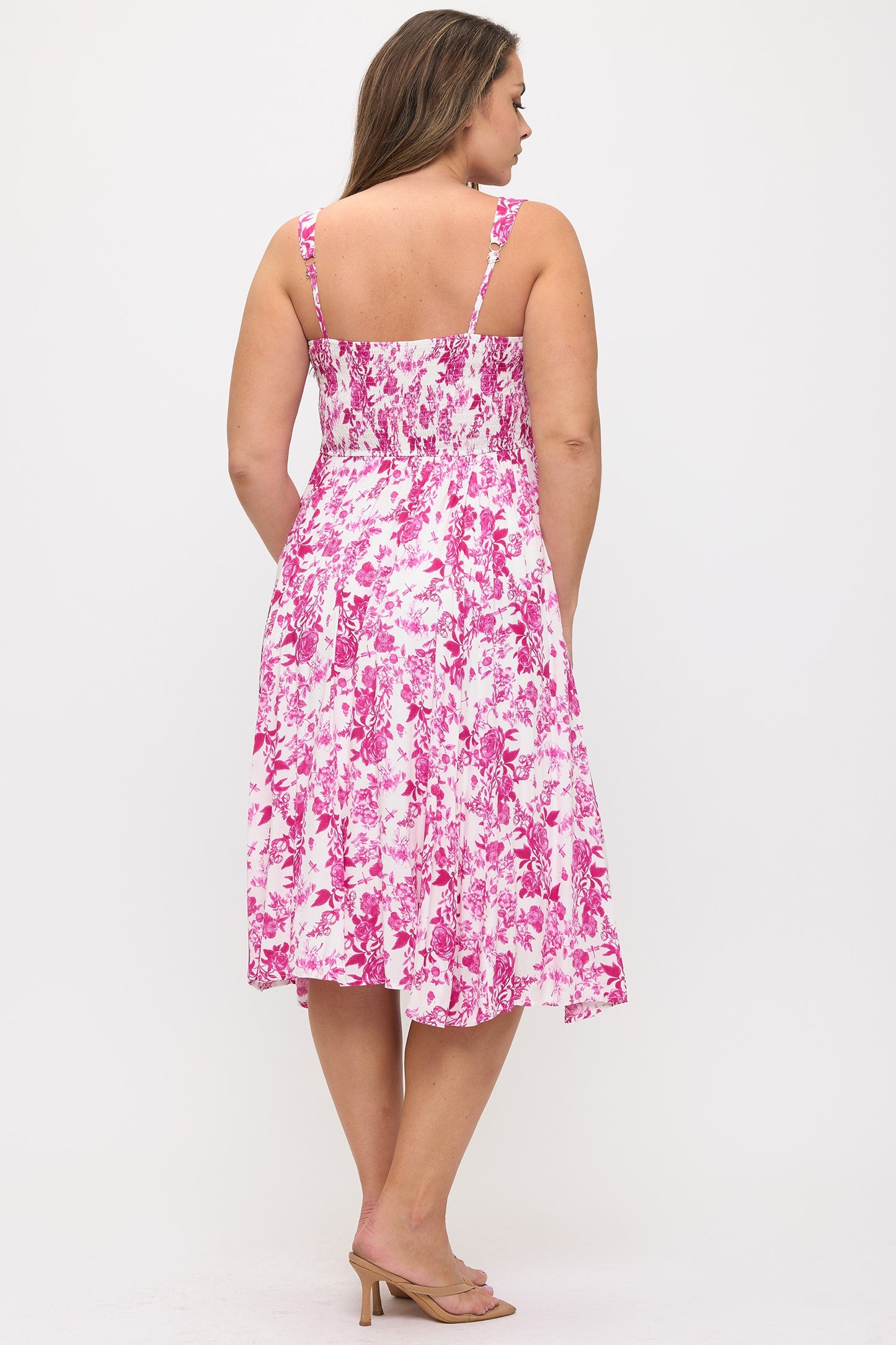 Fuchsia Garden Midi Dress