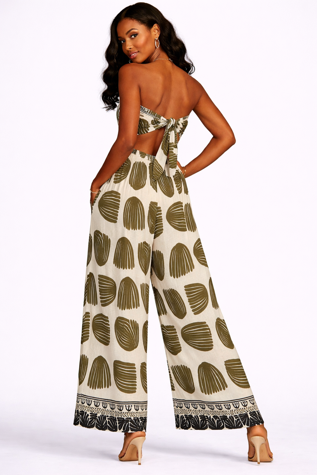 Olive Breeze Bow-Back Jumpsuit