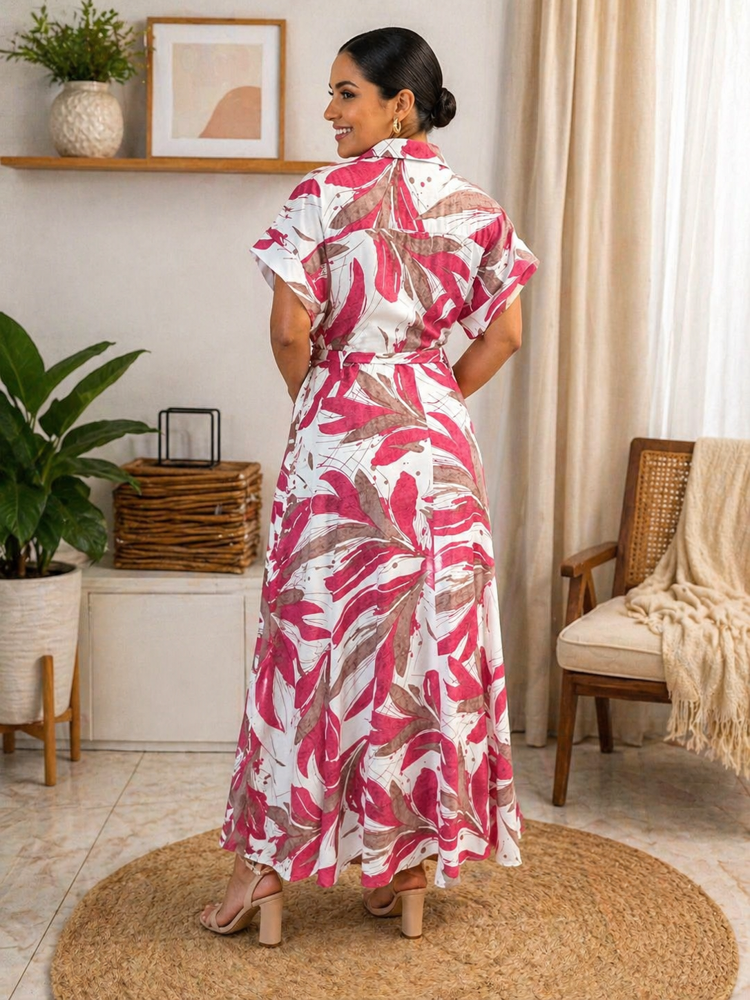 Blush Palm Breeze Maxi Dress