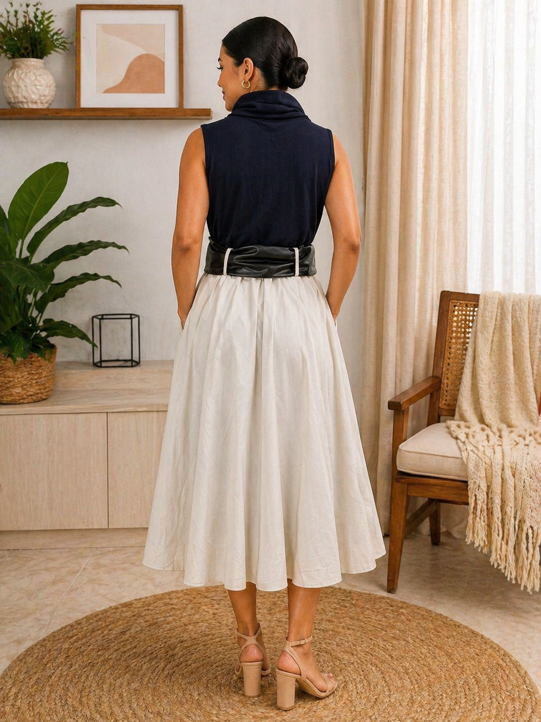 Midnight Luxe Pocket Midi Dress