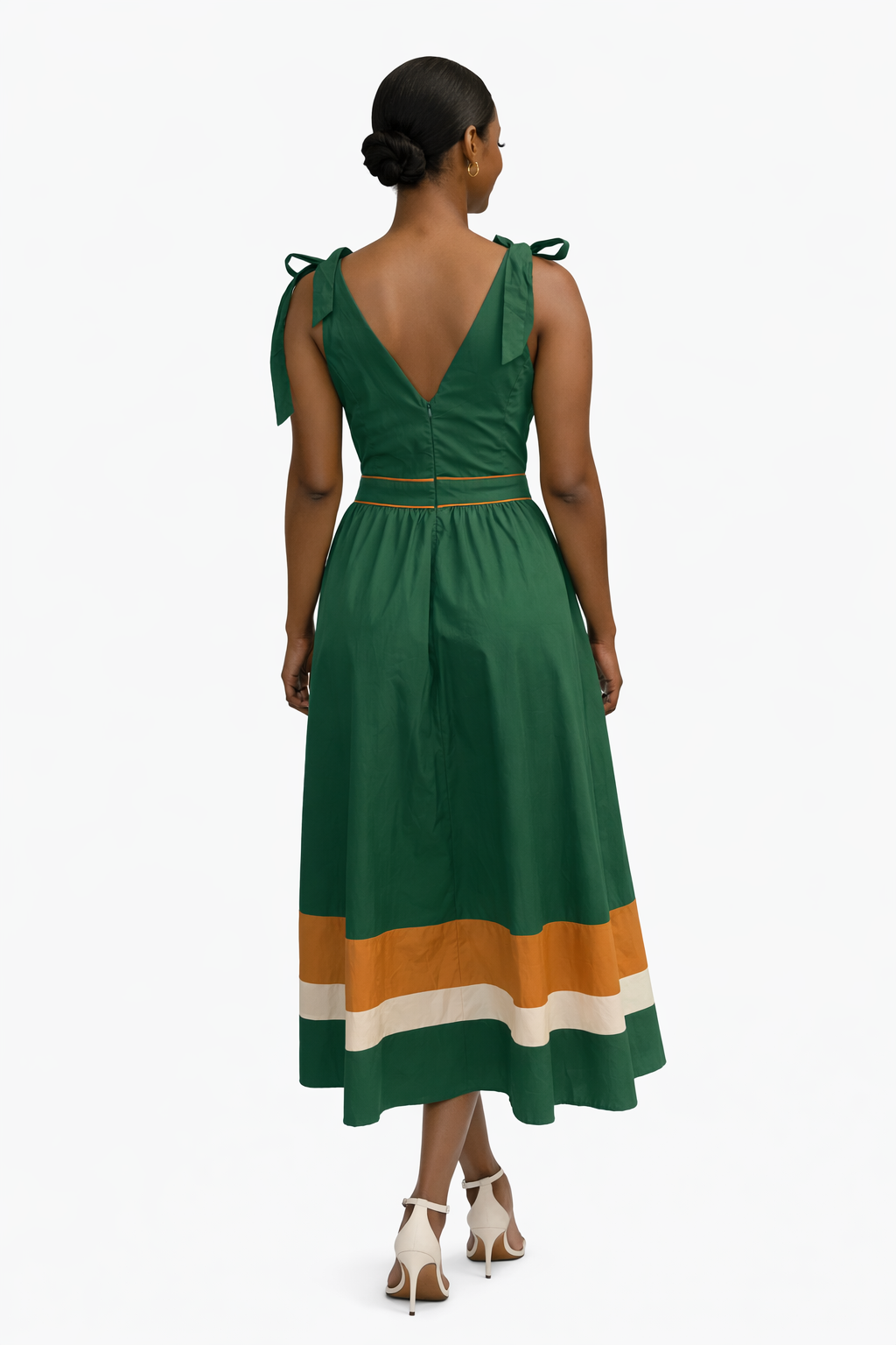 Green Sleeveless Midi Dress