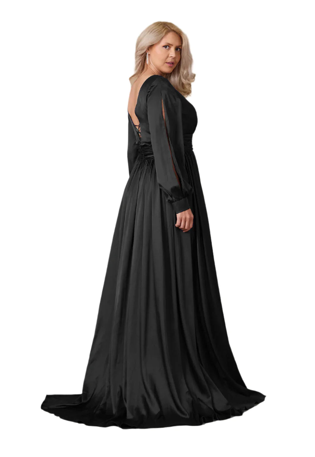 Full-Length Sleeve Formal Gown Evening Party Dress