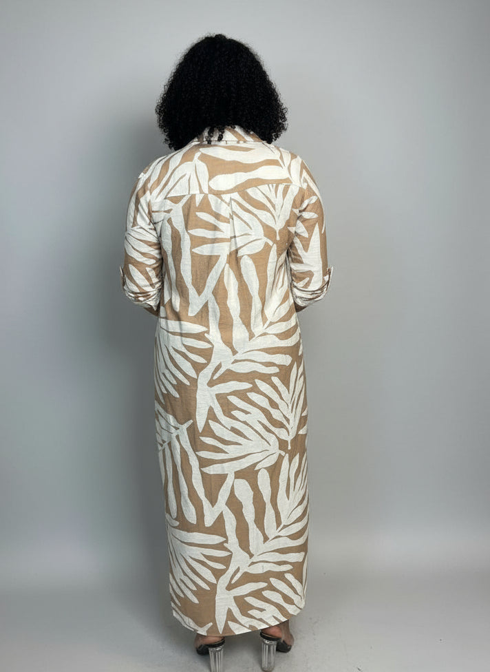 Island Leaf Print Dress
