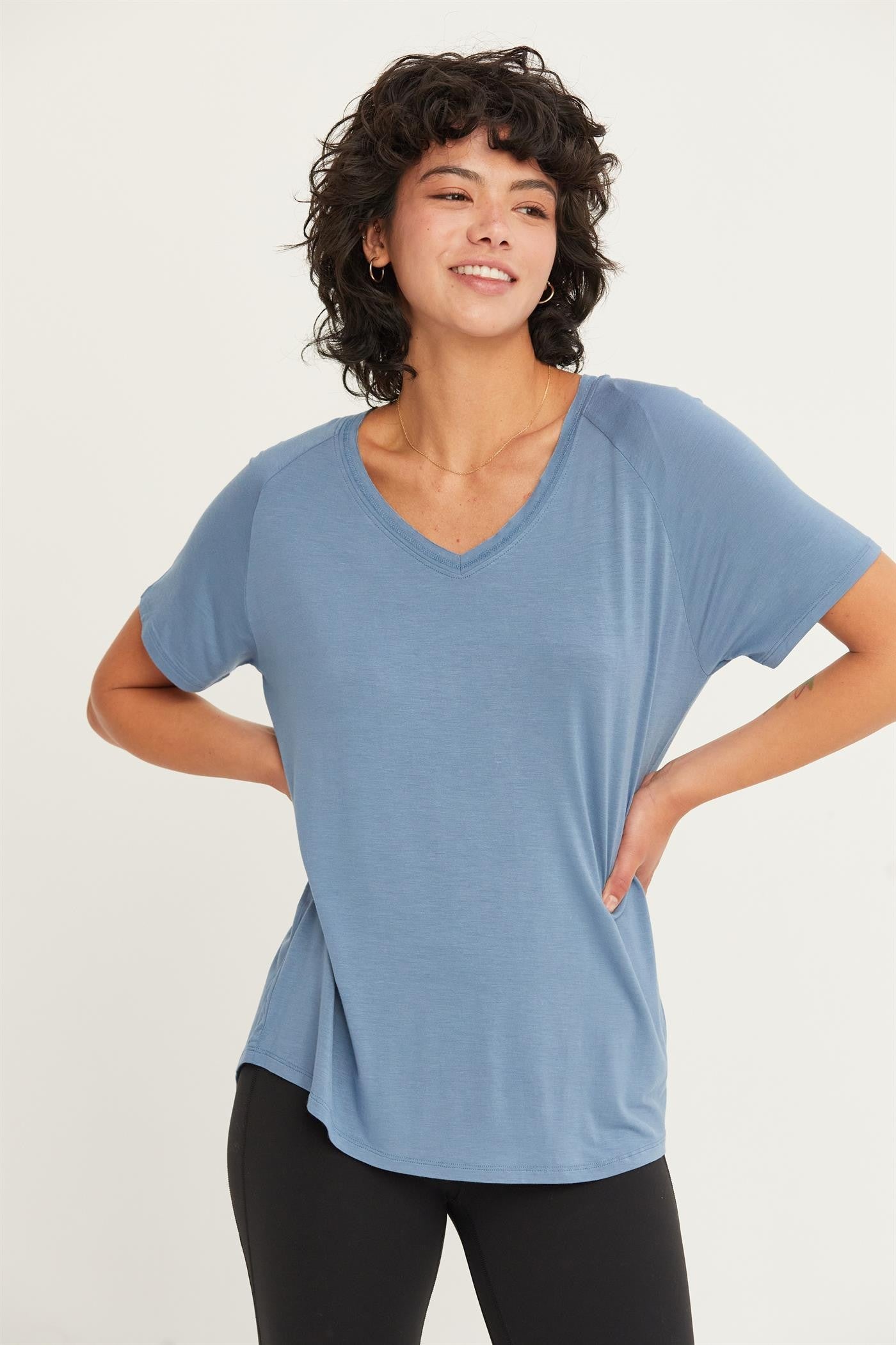 Short Sleeve V neck Top