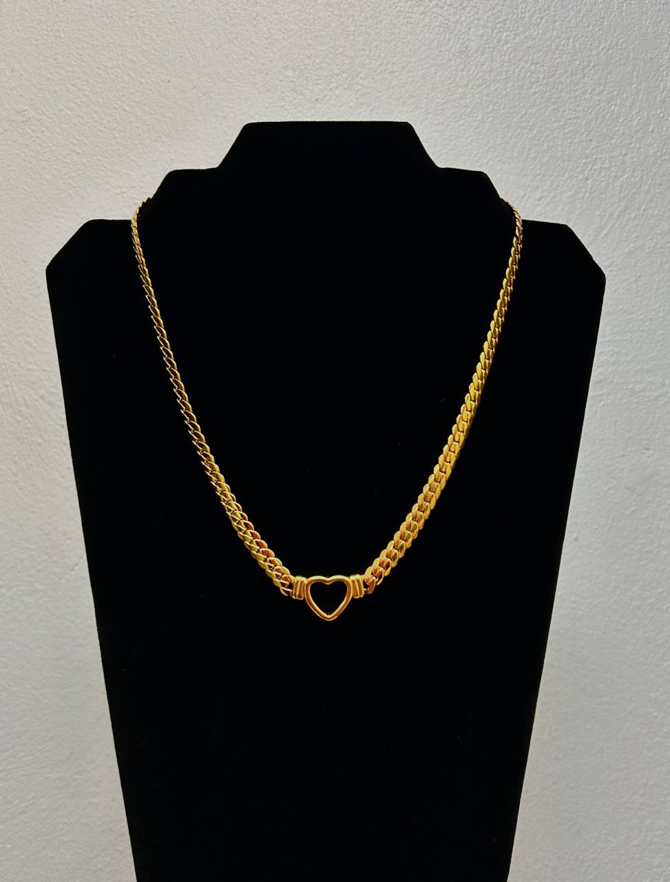 14K Non-Tarnish Heart Snake Chain Necklace