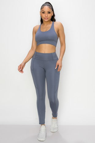 Crossed Back Crop Top & Skinny Pants Set