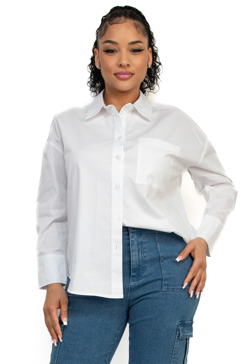 Oversize Basic Collared Shirt