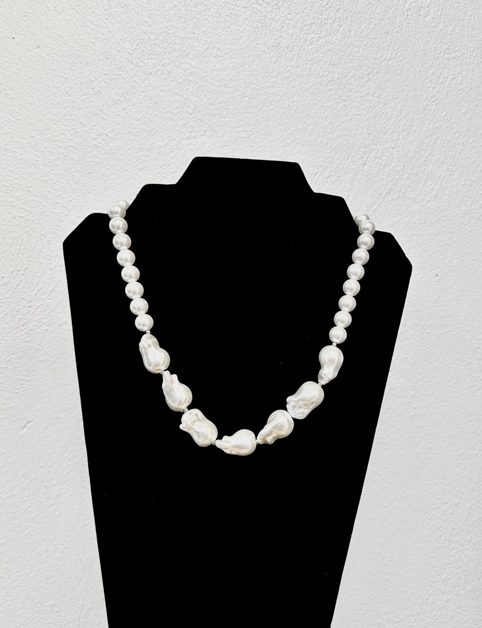 Bold Statement Large baroque Pearl Necklace