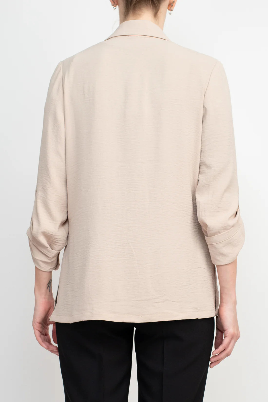 Sport Collar Neck One Button 3/4 Sleeve Woven Blazer