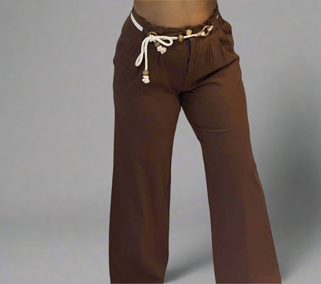 Brown pants with belt