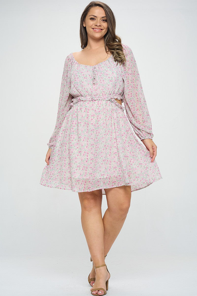 Blushing Meadow Cutout Mini Dress