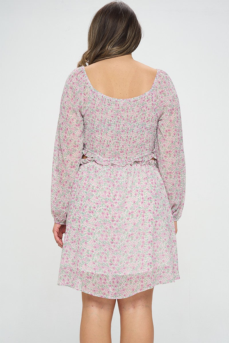 Blushing Meadow Cutout Mini Dress