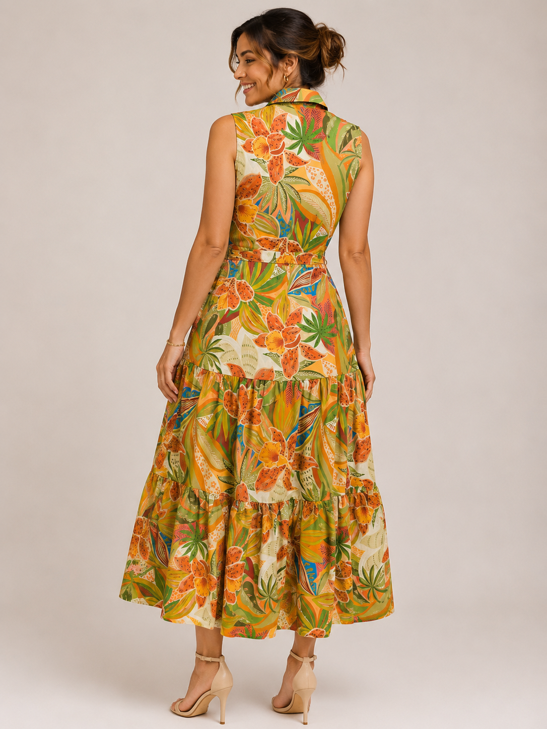 Tropical Sunset Shirt Dress