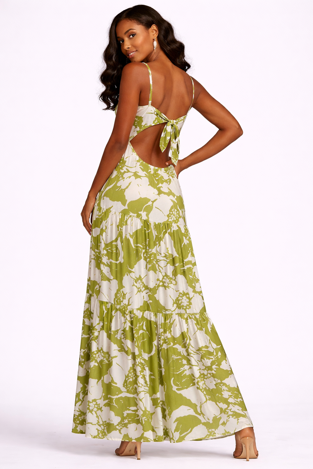 Lime Oasis Tiered Maxi Dress
