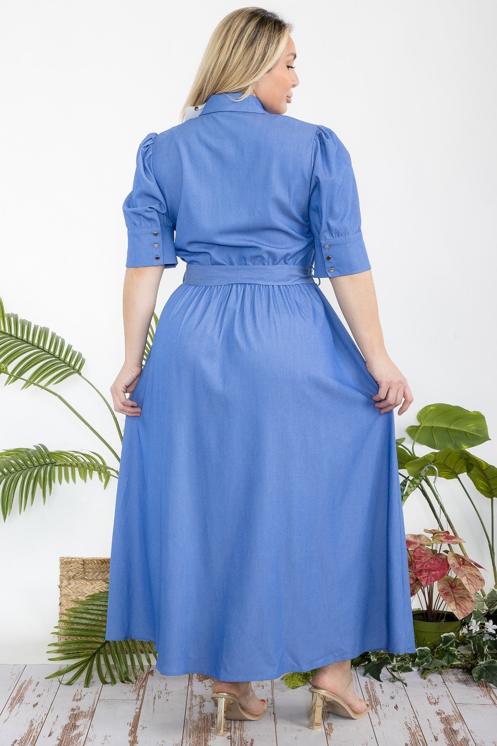 Azure Grace Belted Maxi