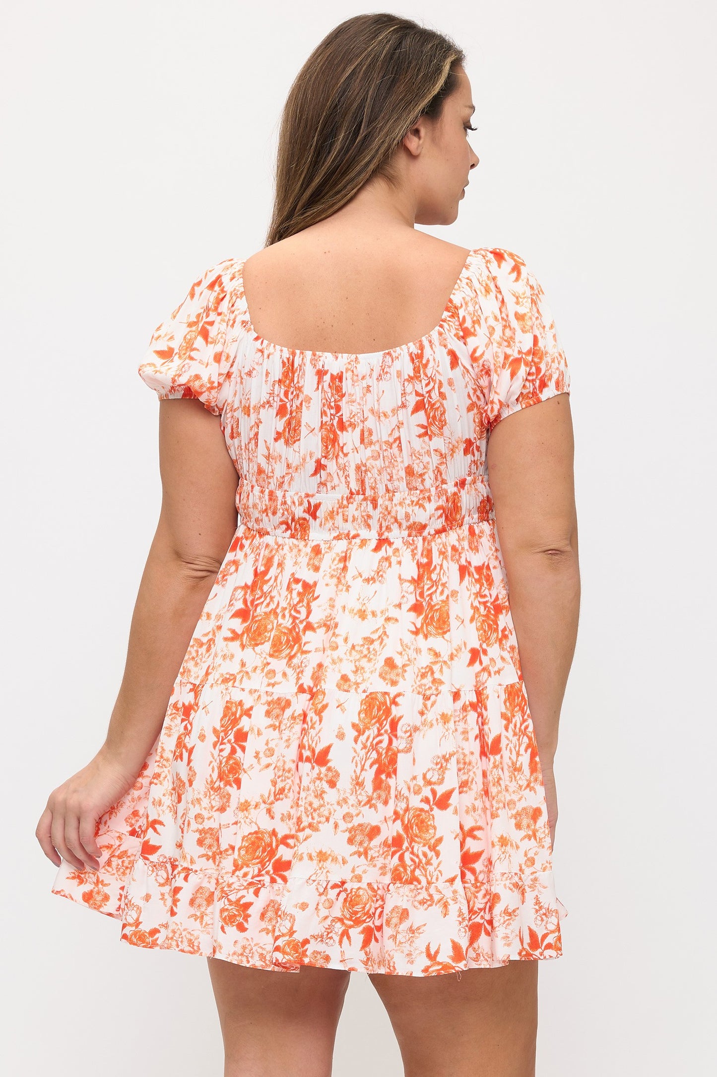 Emerald Bloom Smocked Mini Dress