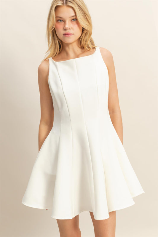 Sleeveless Flared Hemline Classic Dress