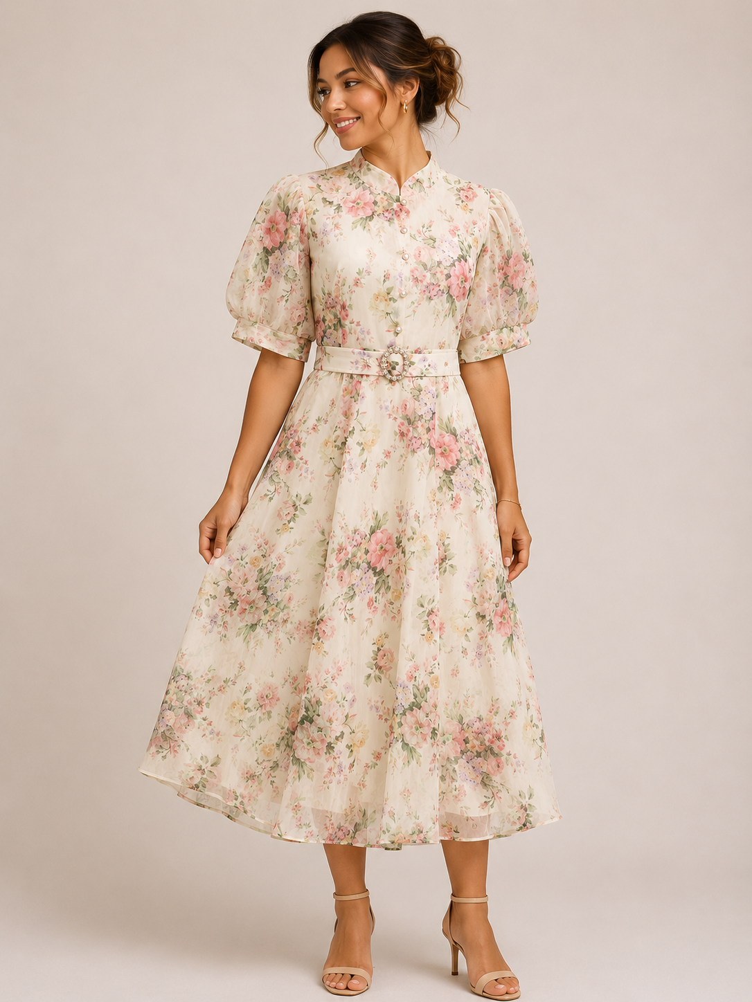 Blushing Garden Midi Dress