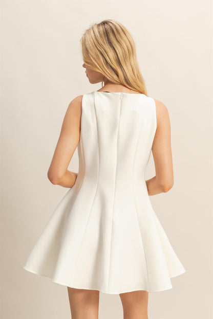 Sleeveless Flared Hemline Classic Dress