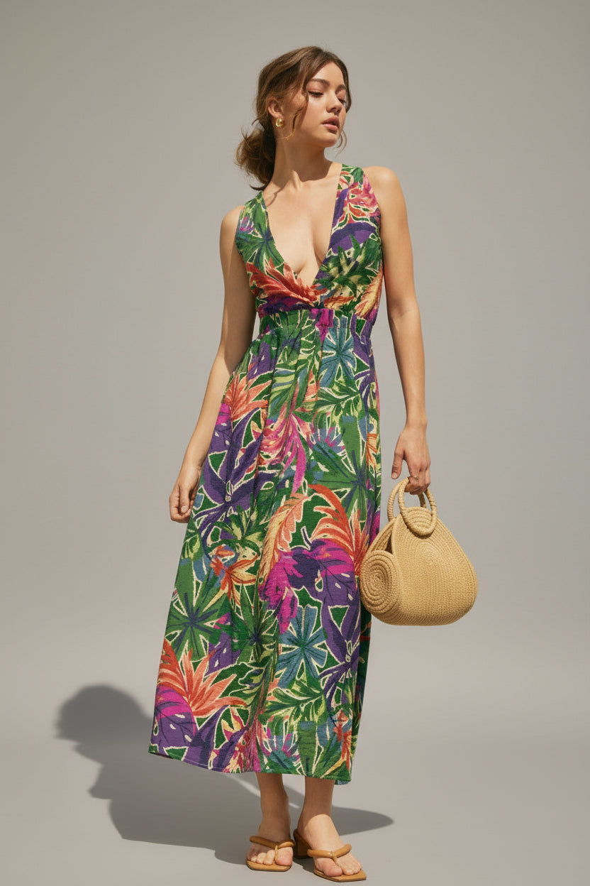 Tropical Floral Goddess Dress