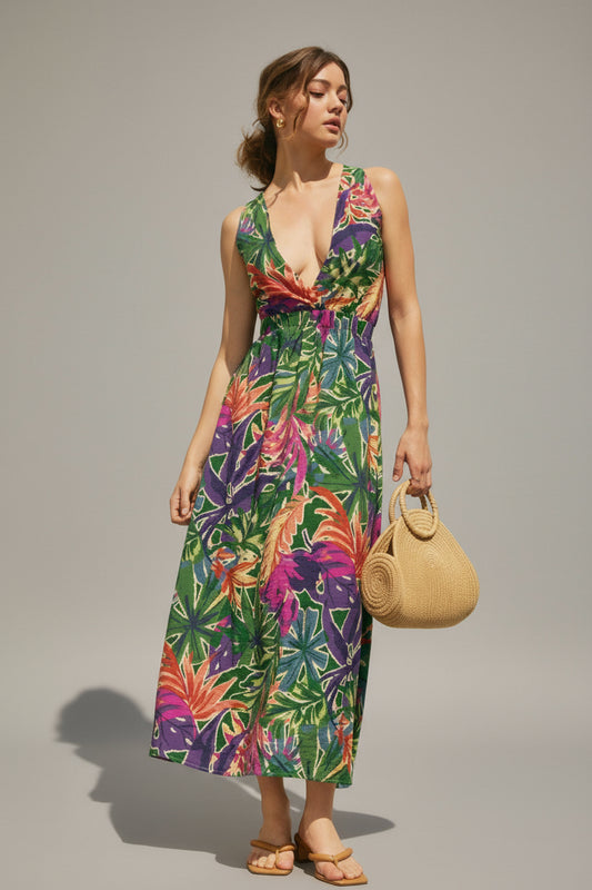 Tropical Floral Goddess Dress