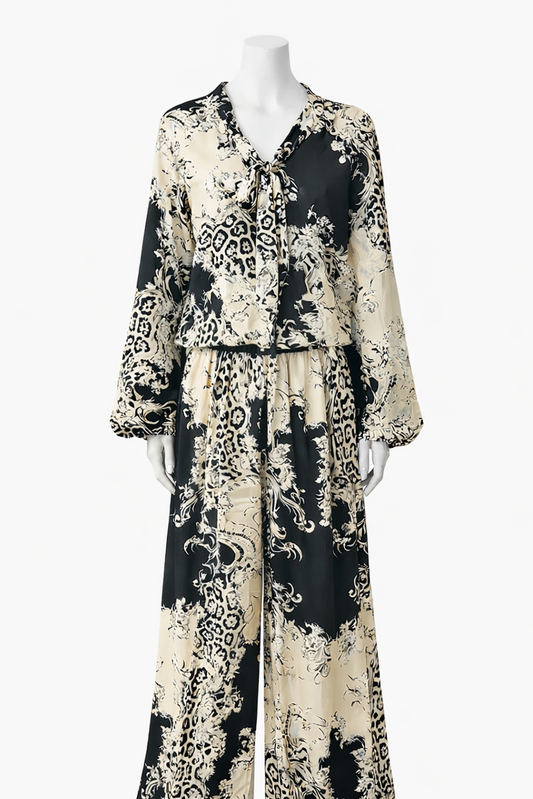 Bold Contrast Baroque Pant Set