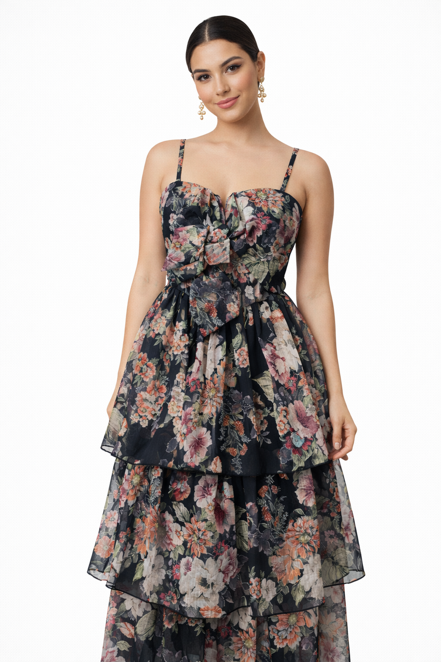 Floral Tiered Midi Dress