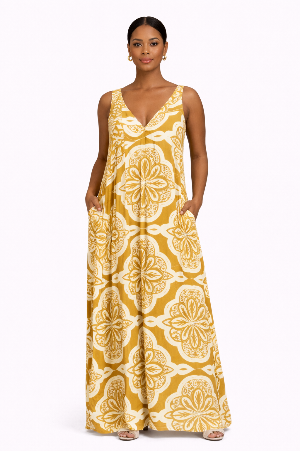 Island Chic Mustard Print Jumper