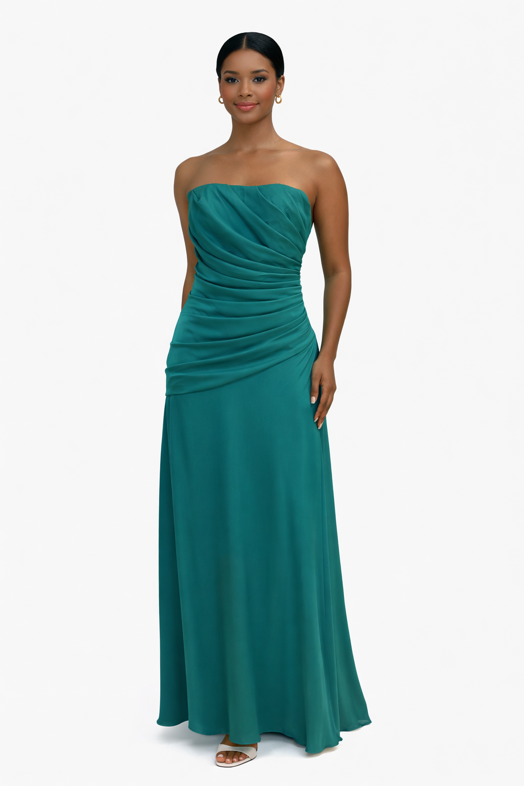 Strapless Teal Maxi Dress