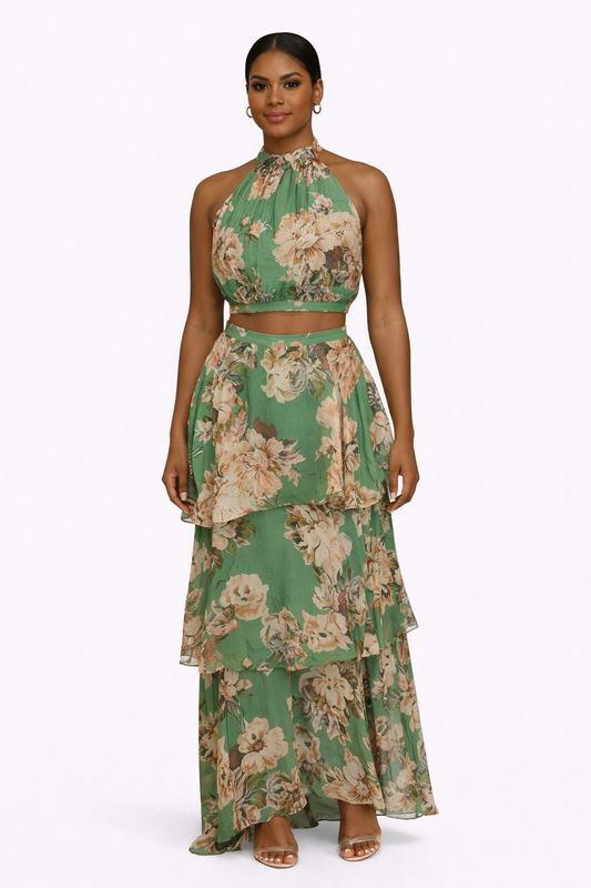 Emerald Bloom Two-Piece Set