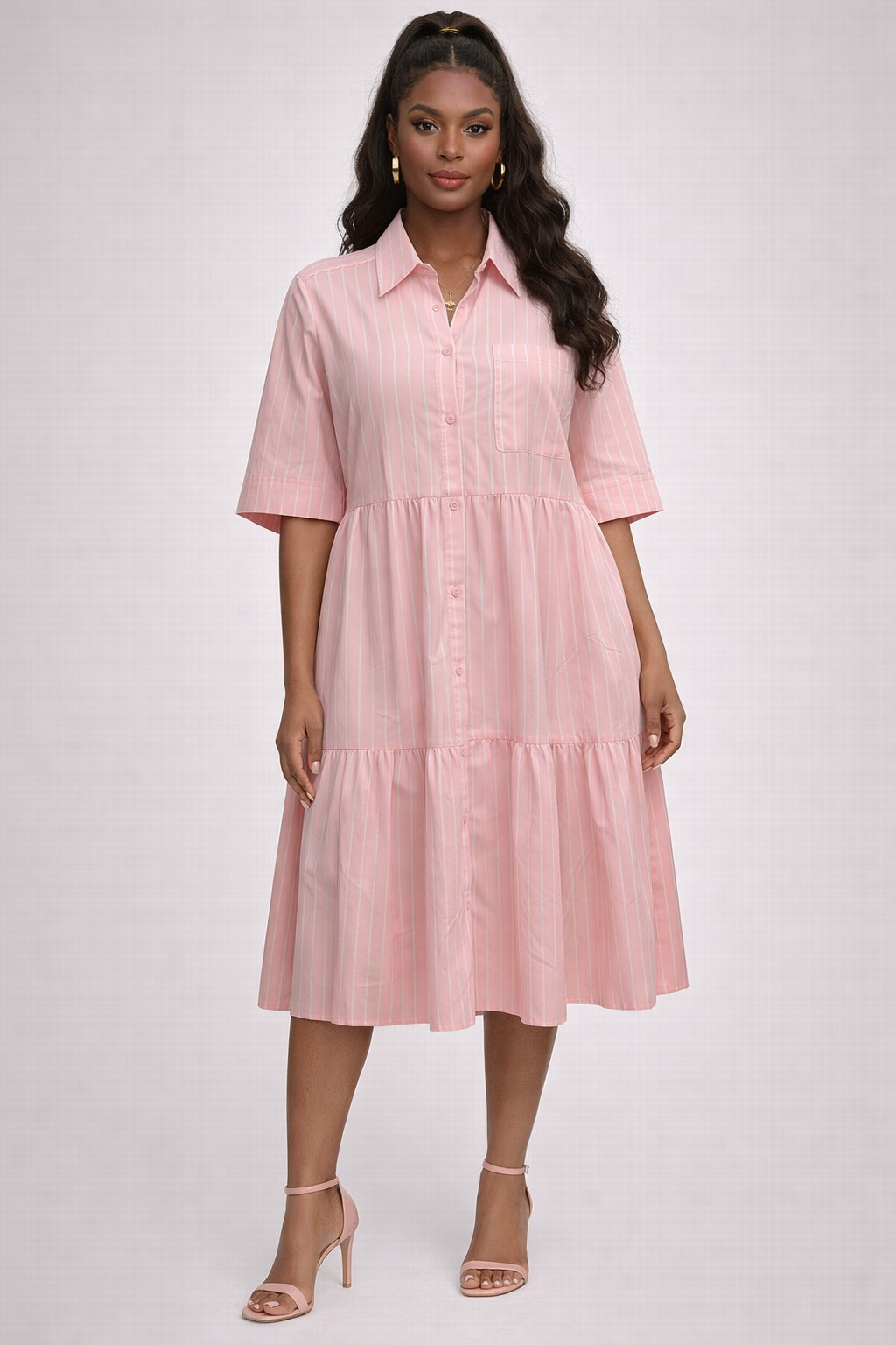 Pretty in Pink Shirt Dress