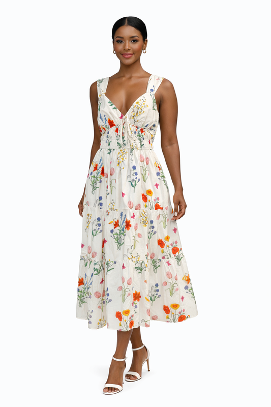 Sleeveless Floral Midi Dress
