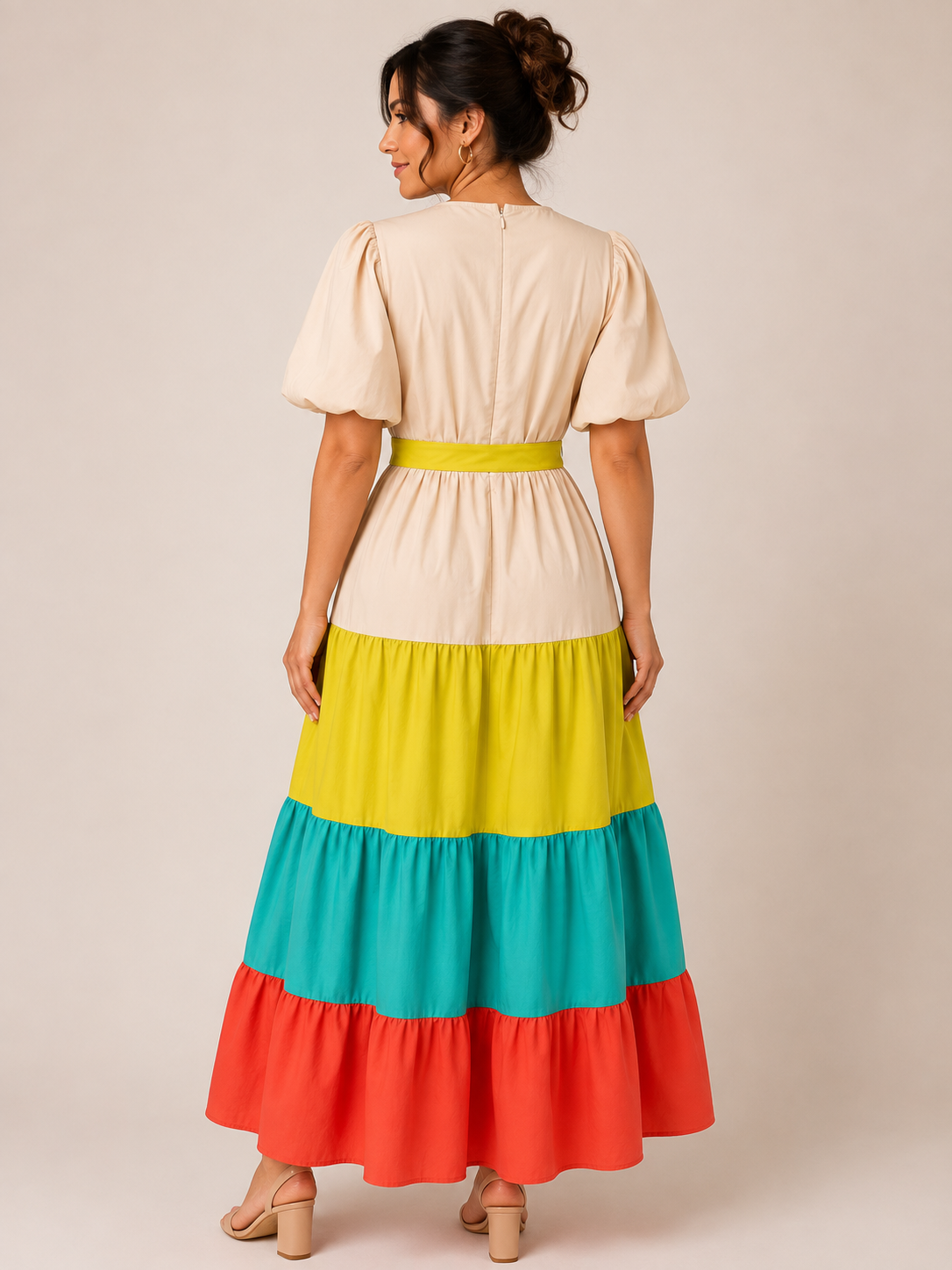 Colour Block Maxi Dress