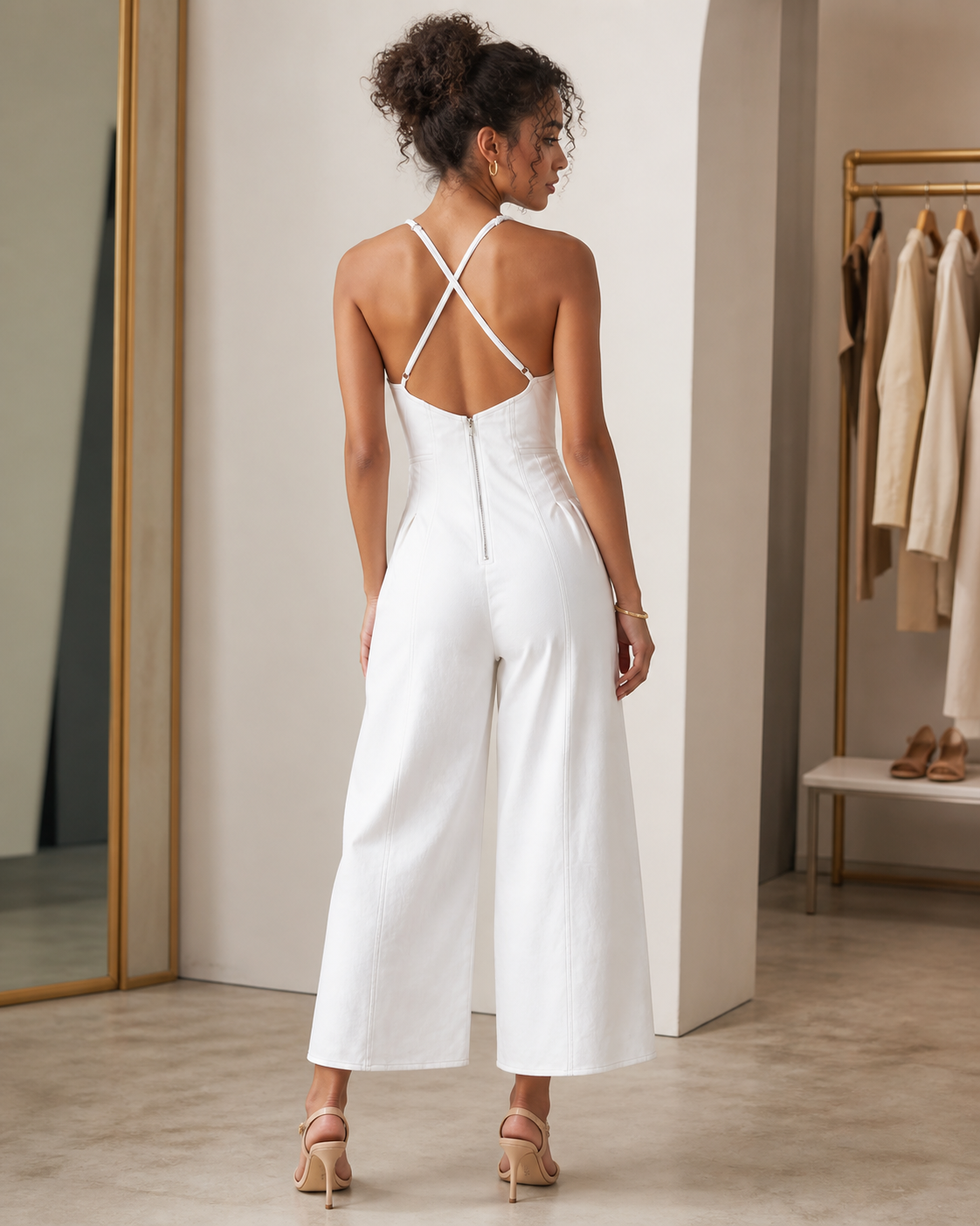 The Ivory Cross back Jumpsuit