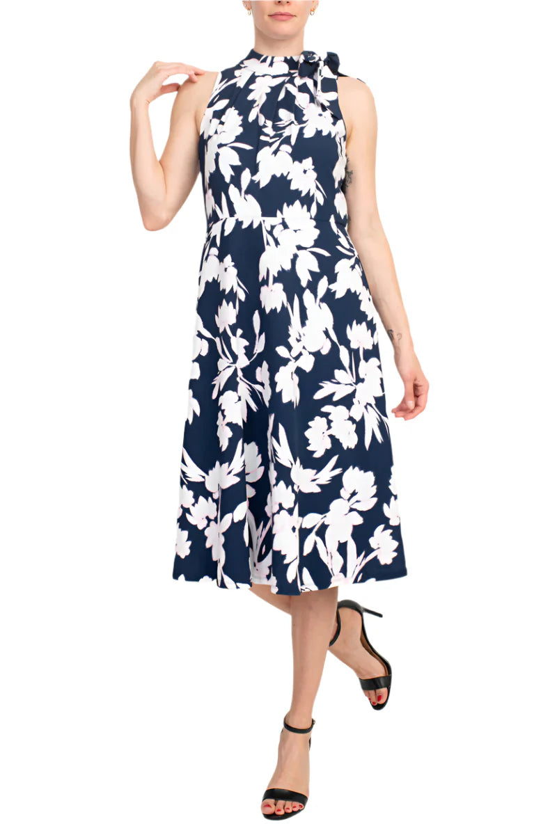 Floral Print Cotton Midi Dress