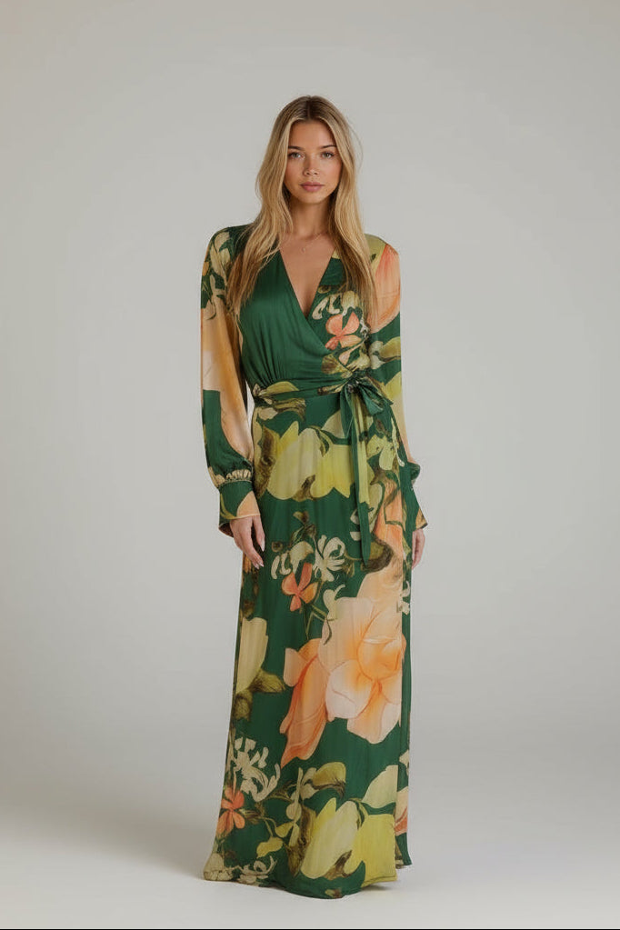 Floral Wrap Maxi Dress