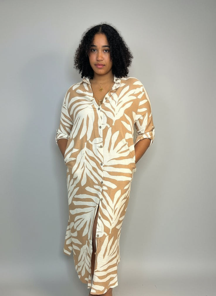 Island Leaf Print Dress