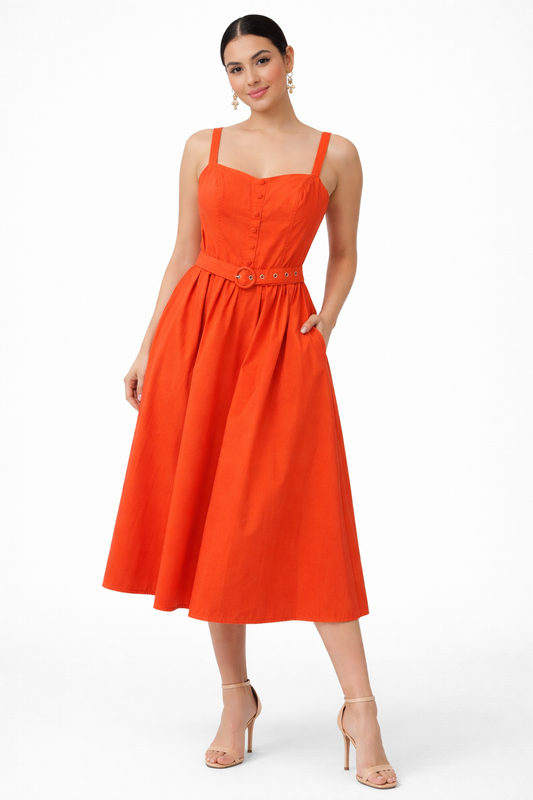 Citrus Bloom Belted Sundress