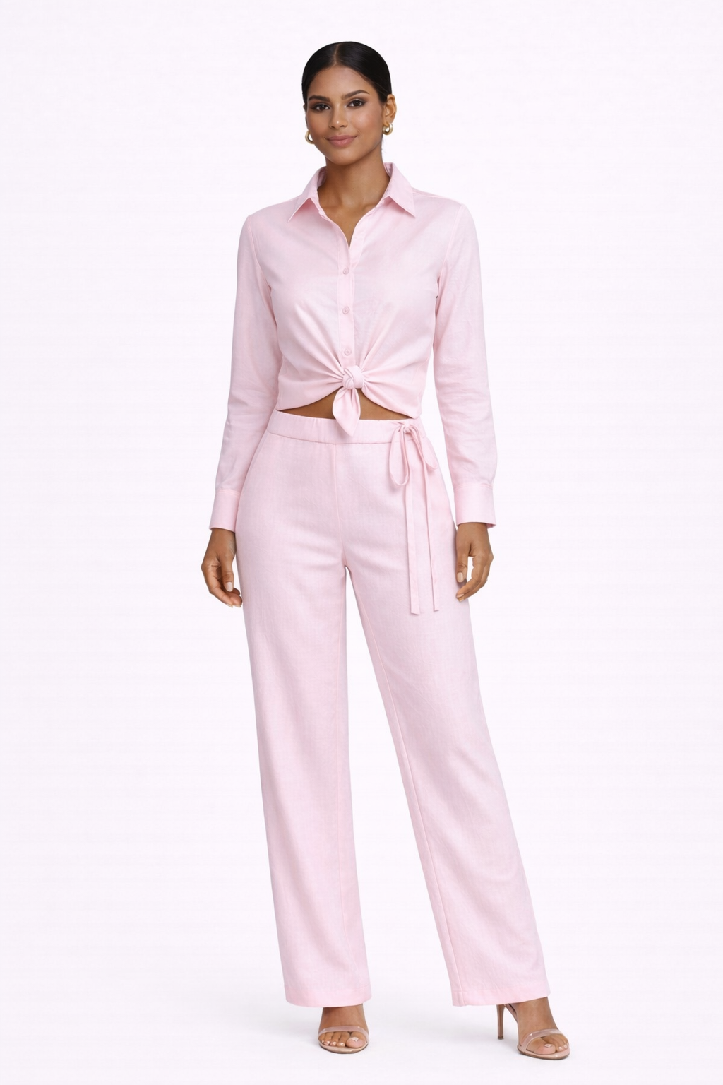 Blush Breeze Linen Two-Piece Set