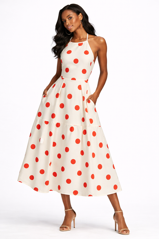 Scarlet Dot Halter Dress