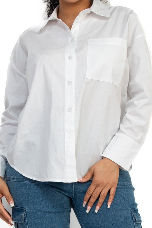 Oversize Basic Collared Shirt
