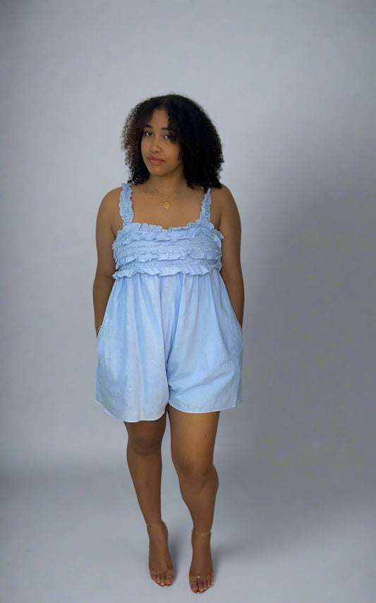 Fringe front romper