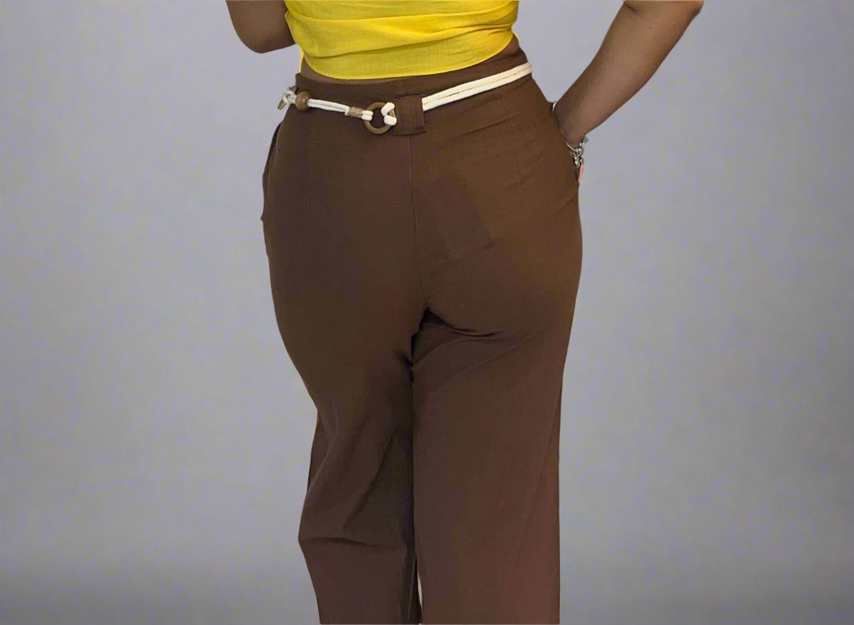 Brown pants with belt